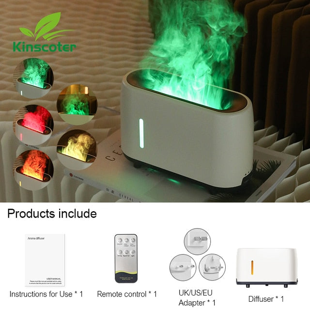 Premium LED Flame Diffuser & Humidifier with Smart Remote Control