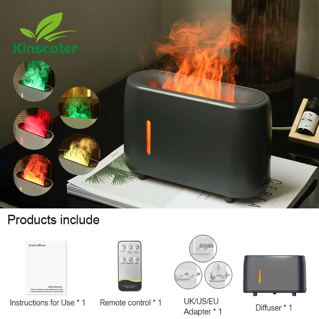 Premium LED Flame Diffuser & Humidifier with Smart Remote Control