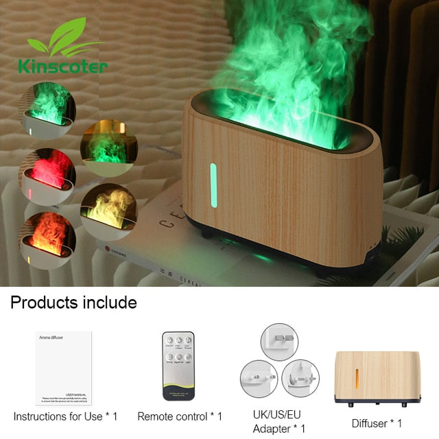 Premium LED Flame Diffuser & Humidifier with Smart Remote Control